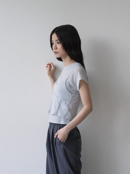 mesh camisole tee