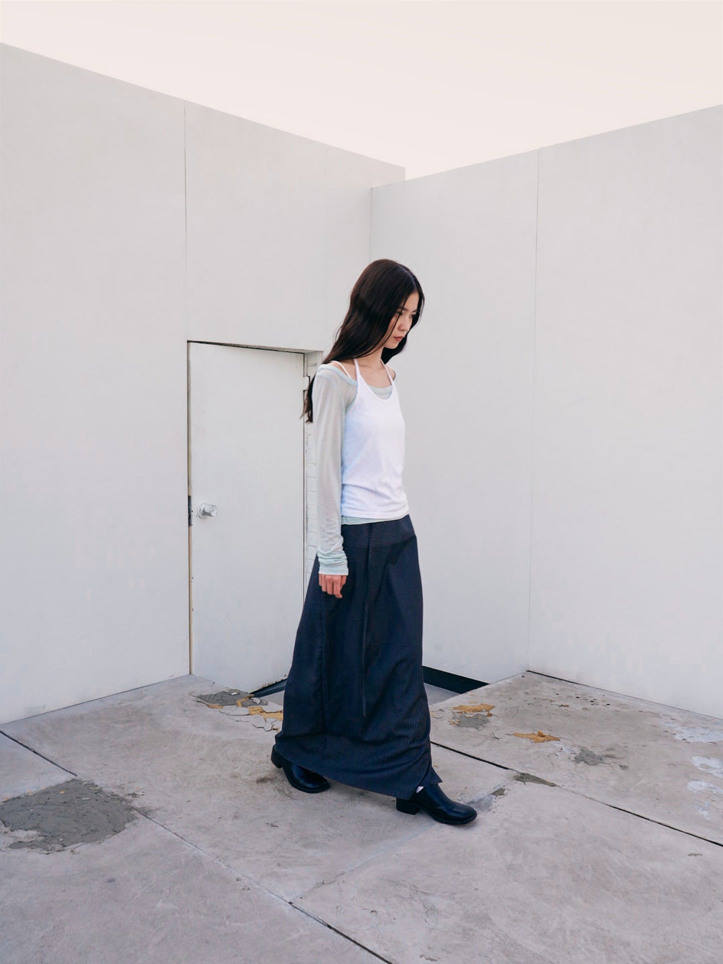 stripe maxi skirt