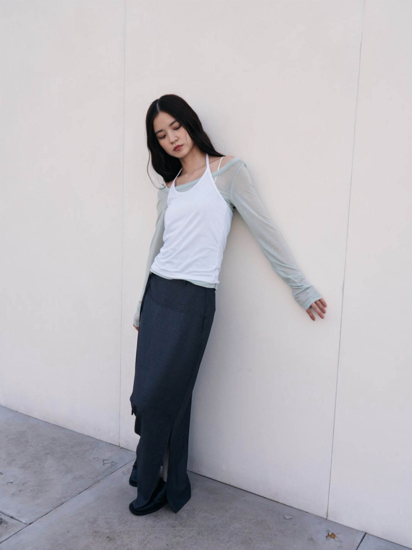 stripe maxi skirt
