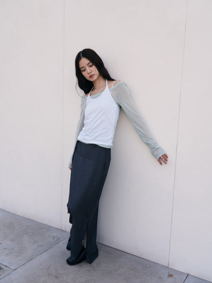 stripe maxi skirt