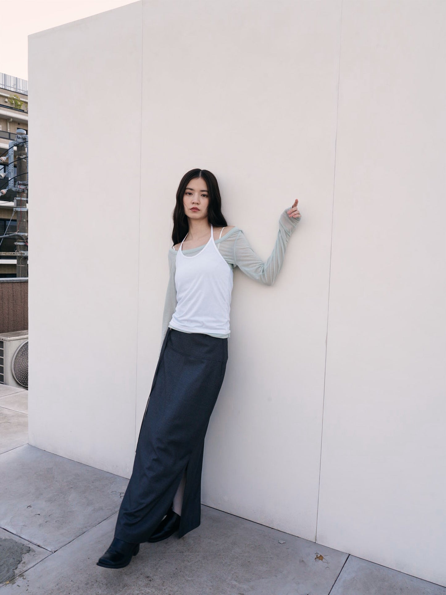 stripe maxi skirt