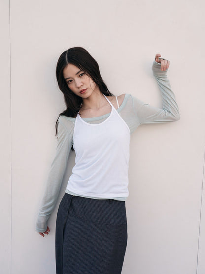 halter layered set tops