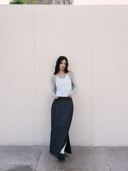 stripe maxi skirt