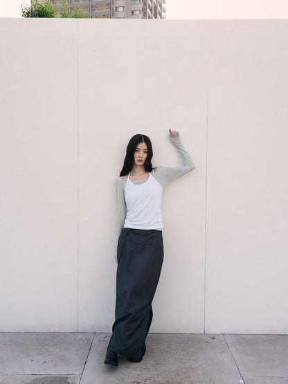 stripe maxi skirt