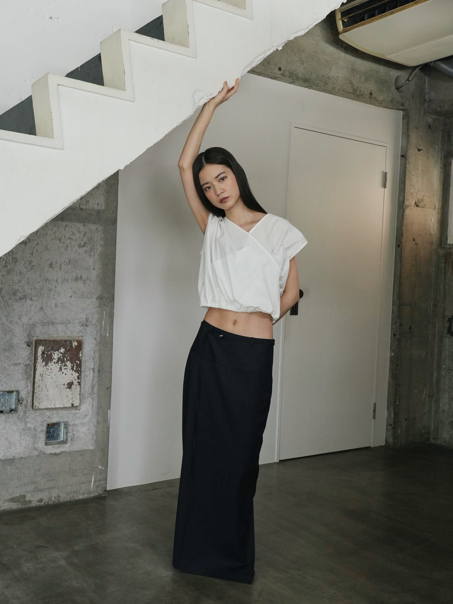 stripe maxi skirt