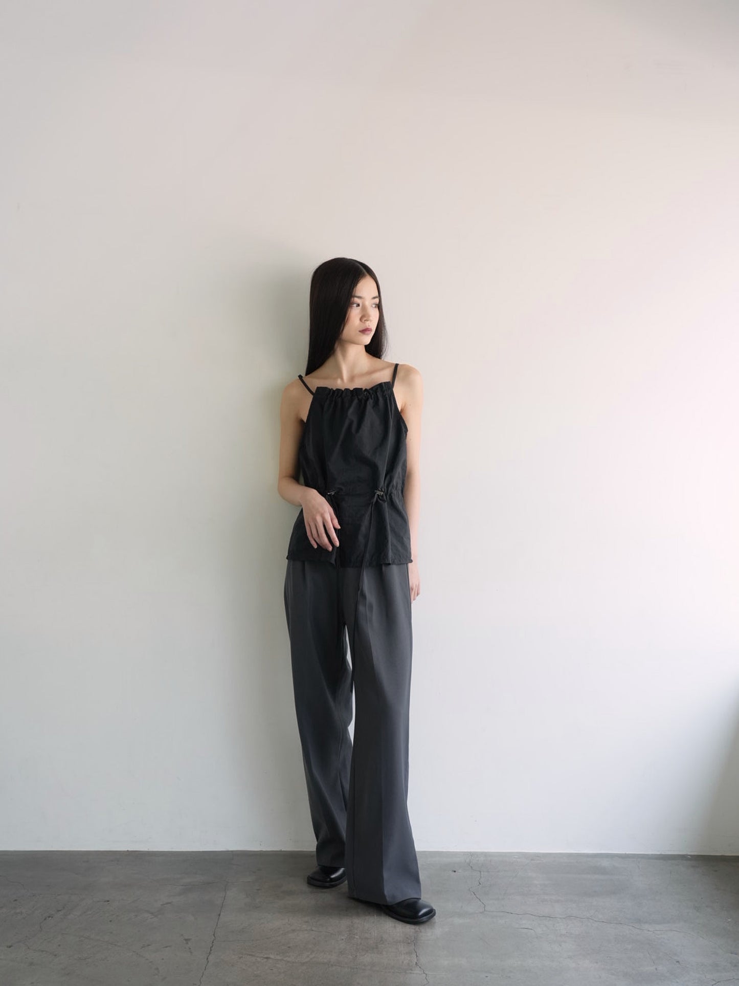 shirring nylon camisole tops