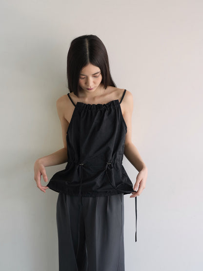 shirring nylon camisole tops