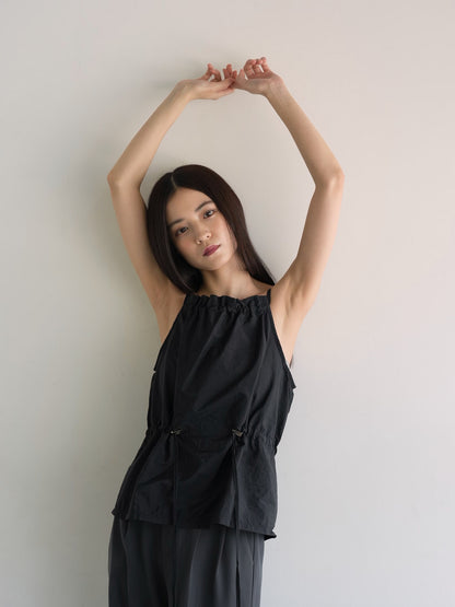 shirring nylon camisole tops