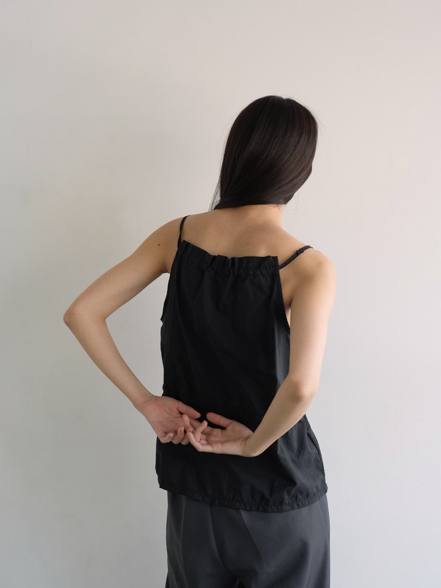 shirring nylon camisole tops