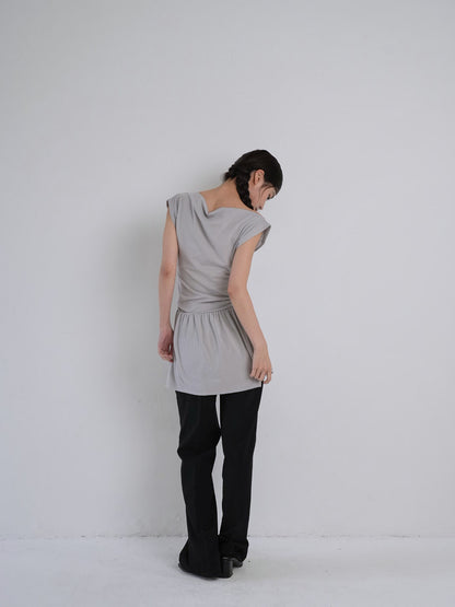 half shoulder gather tops