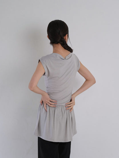 half shoulder gather tops