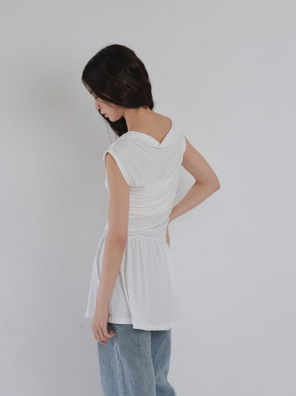 half shoulder gather tops