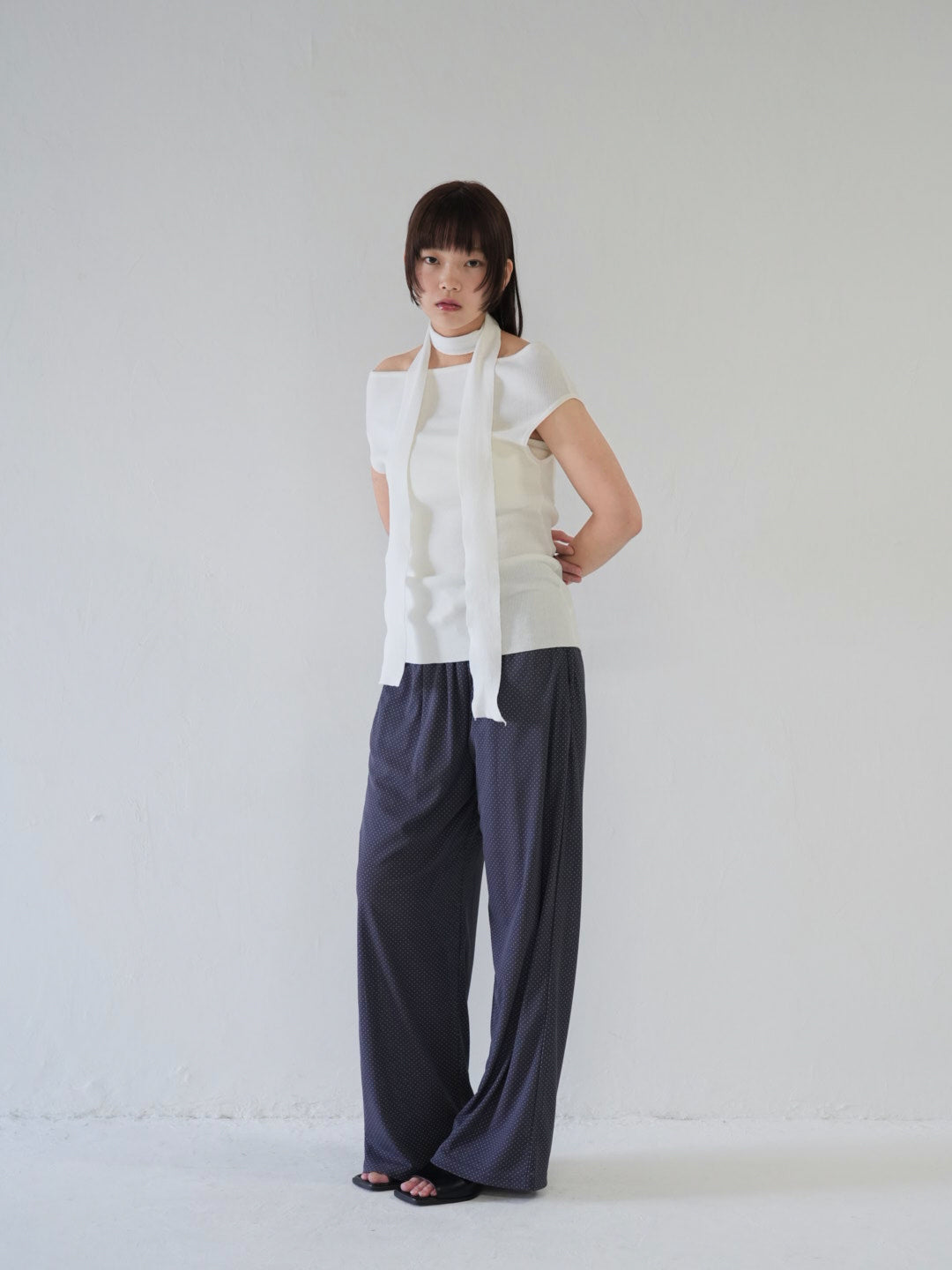 dot linen pants