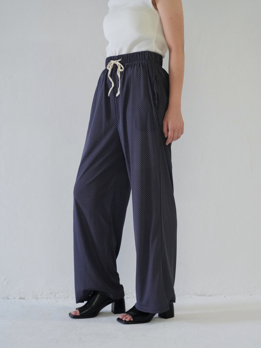 dot linen pants