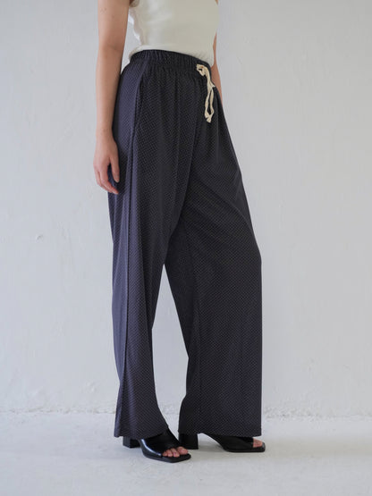 dot linen pants