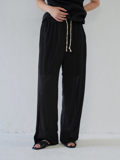 dot linen pants