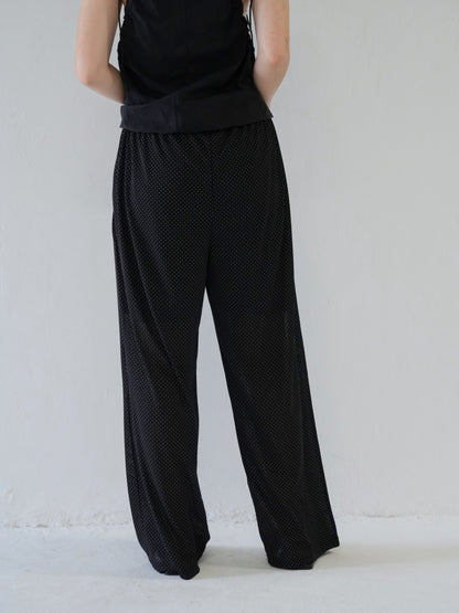 dot linen pants