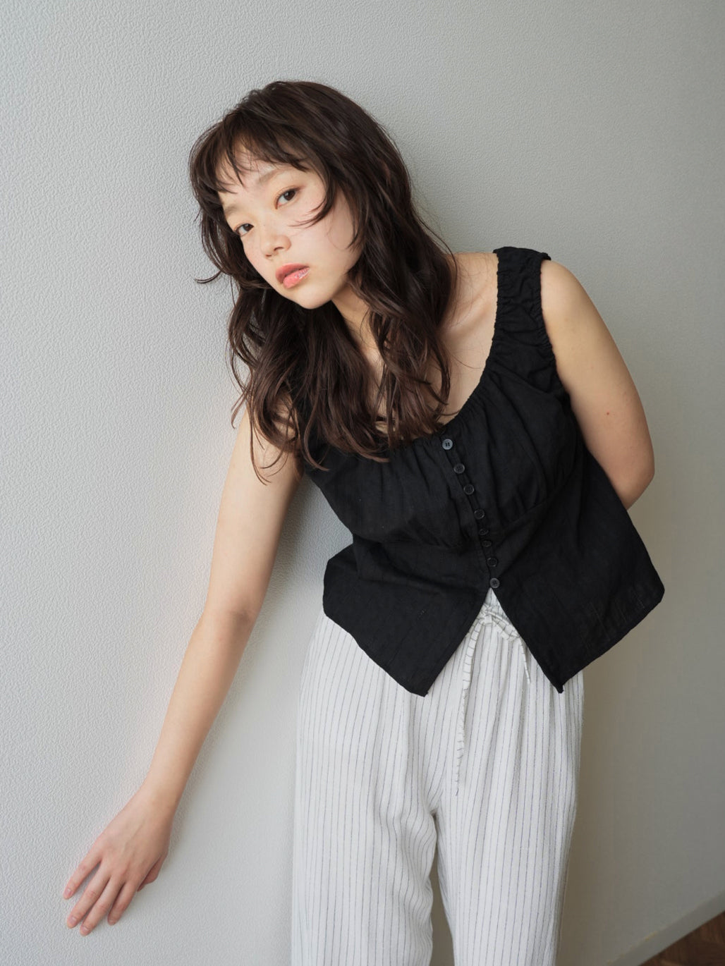 shirring summer blouse