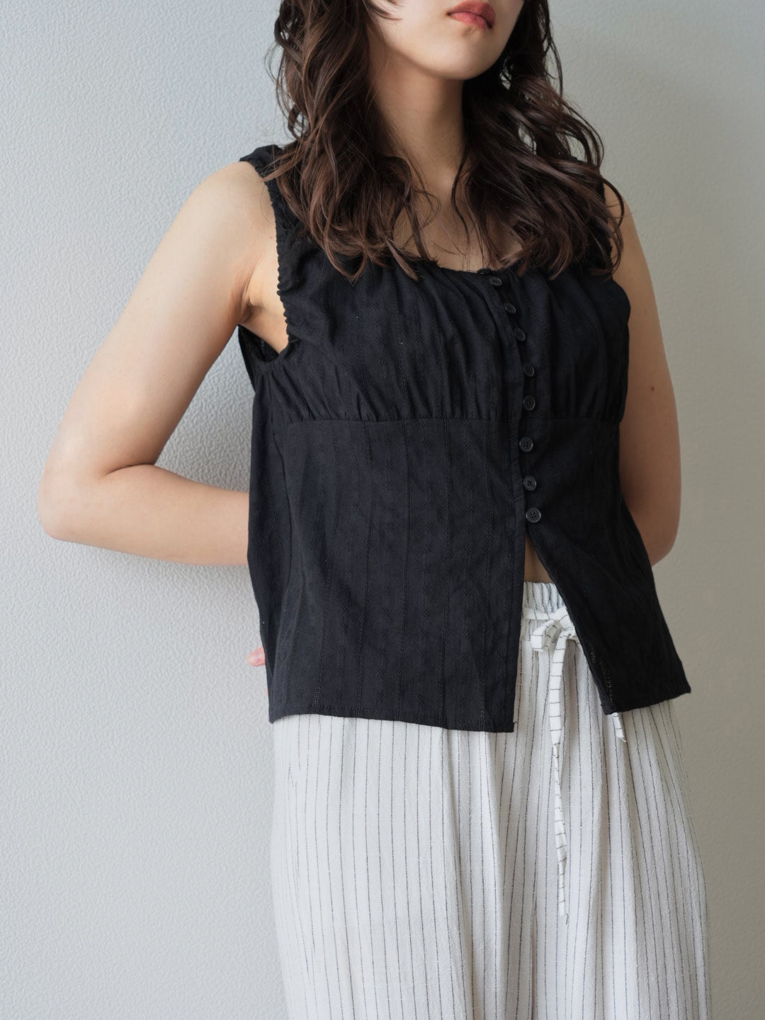 shirring summer blouse