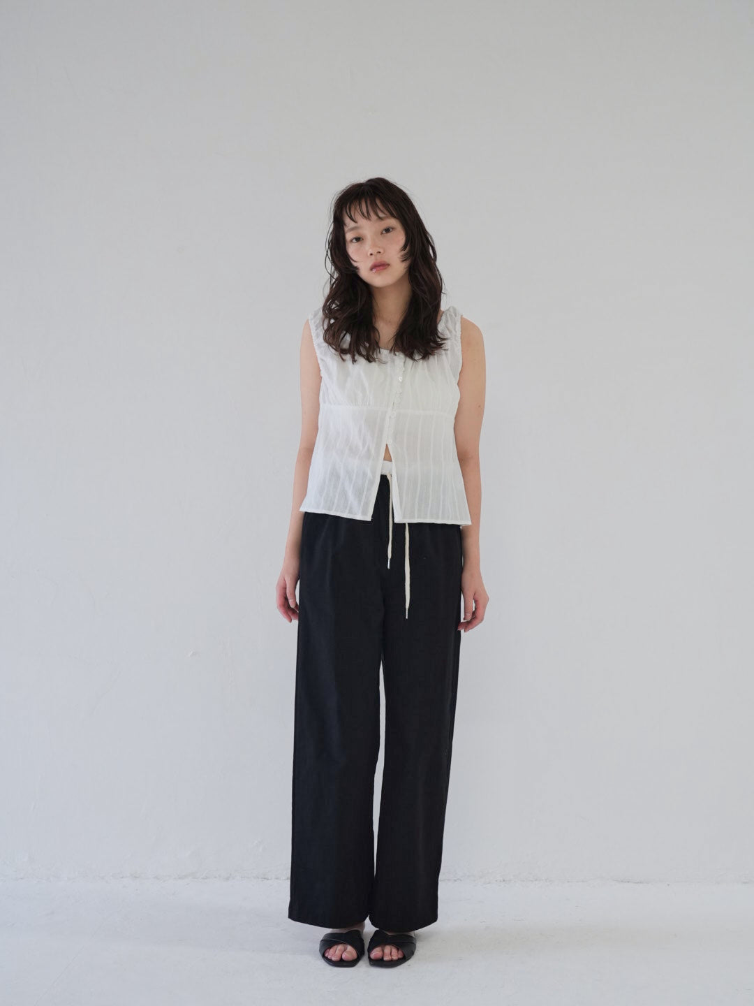 shirring summer blouse