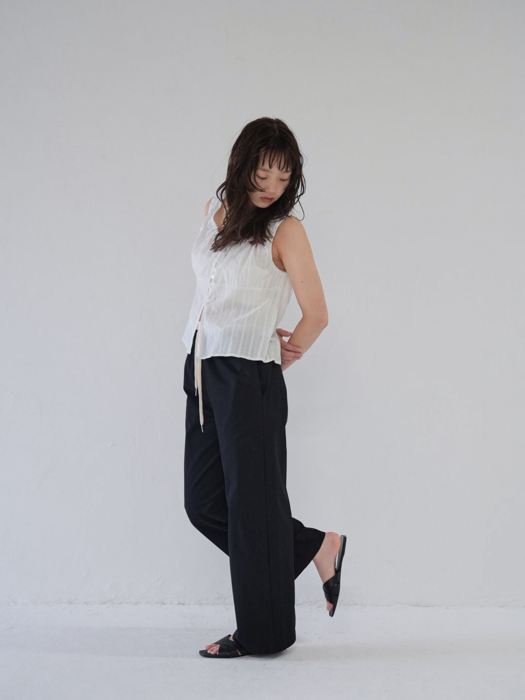 shirring summer blouse