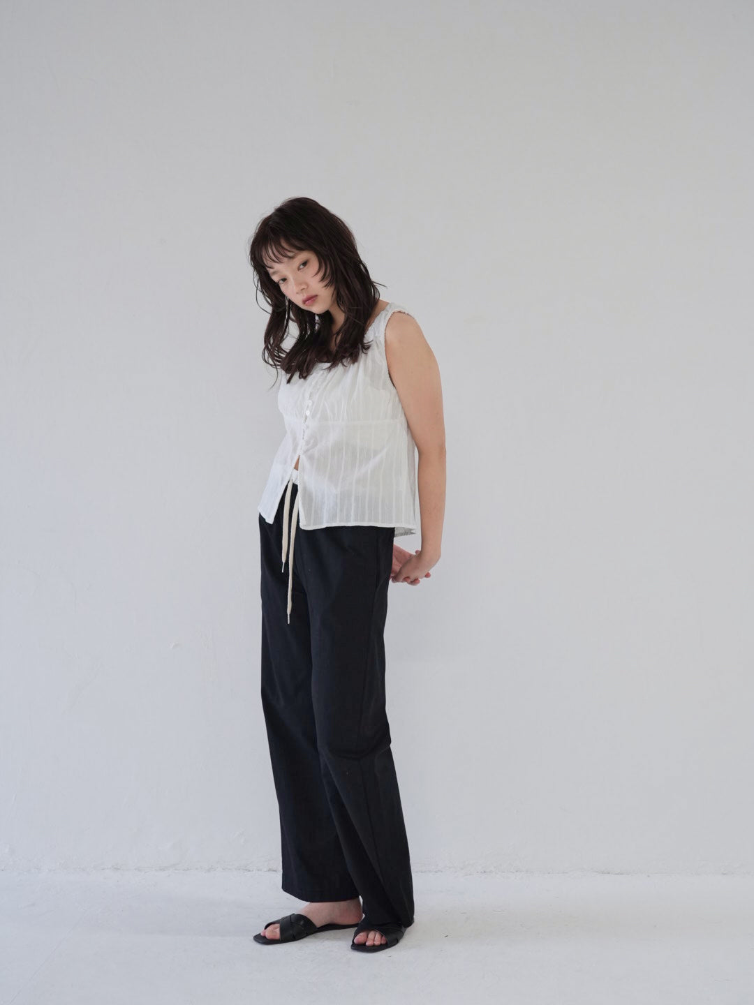 shirring summer blouse