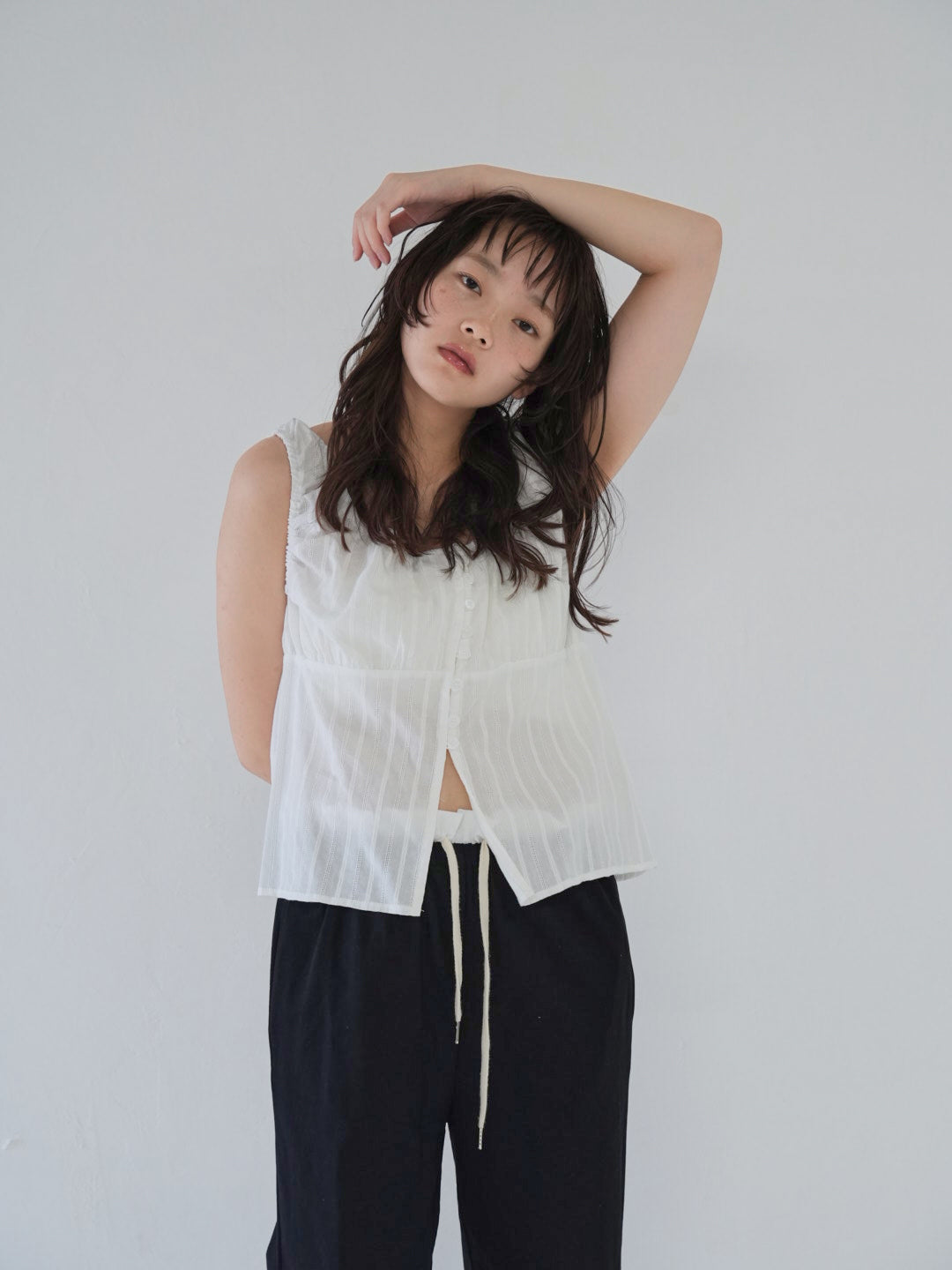 shirring summer blouse