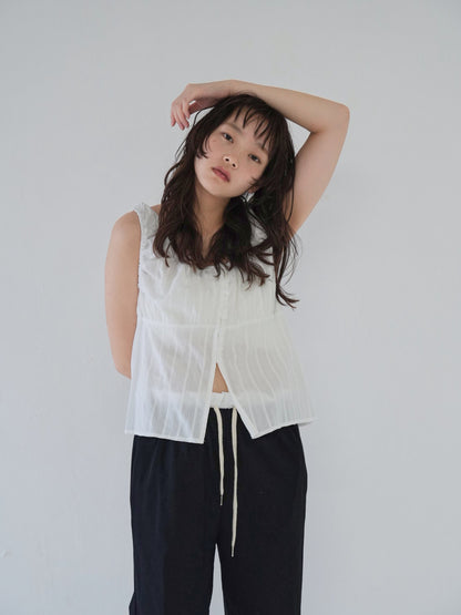 shirring summer blouse
