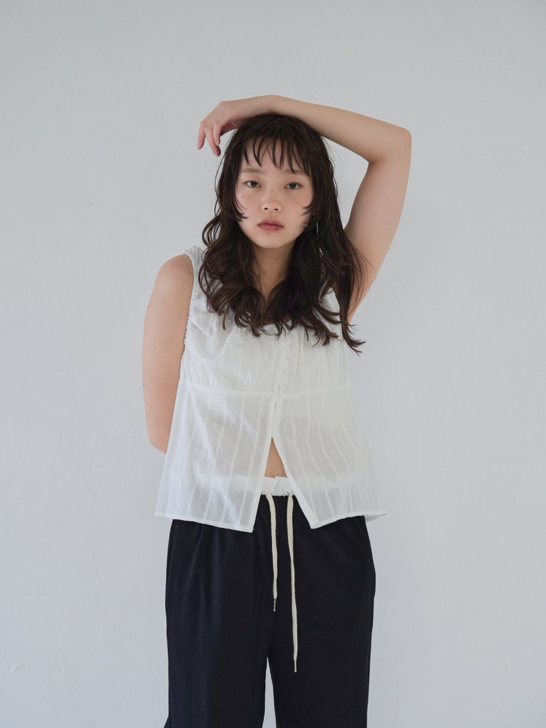 shirring summer blouse