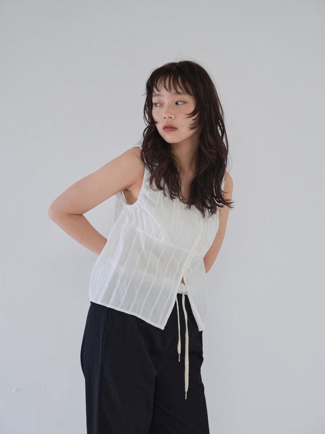 shirring summer blouse