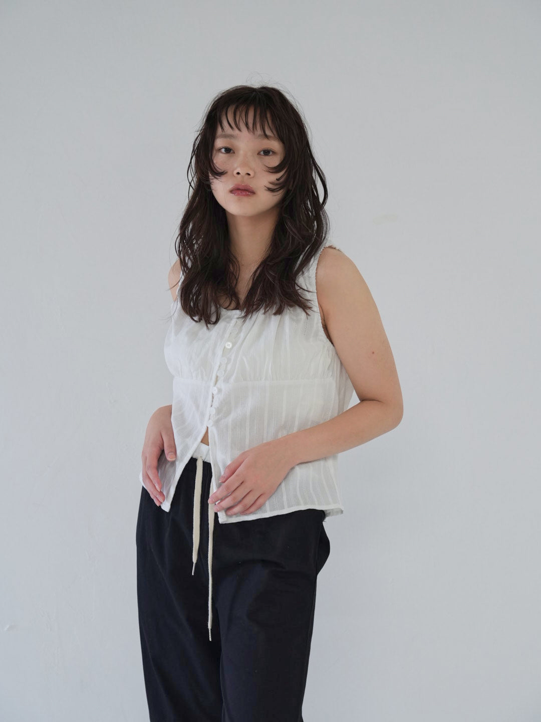 shirring summer blouse