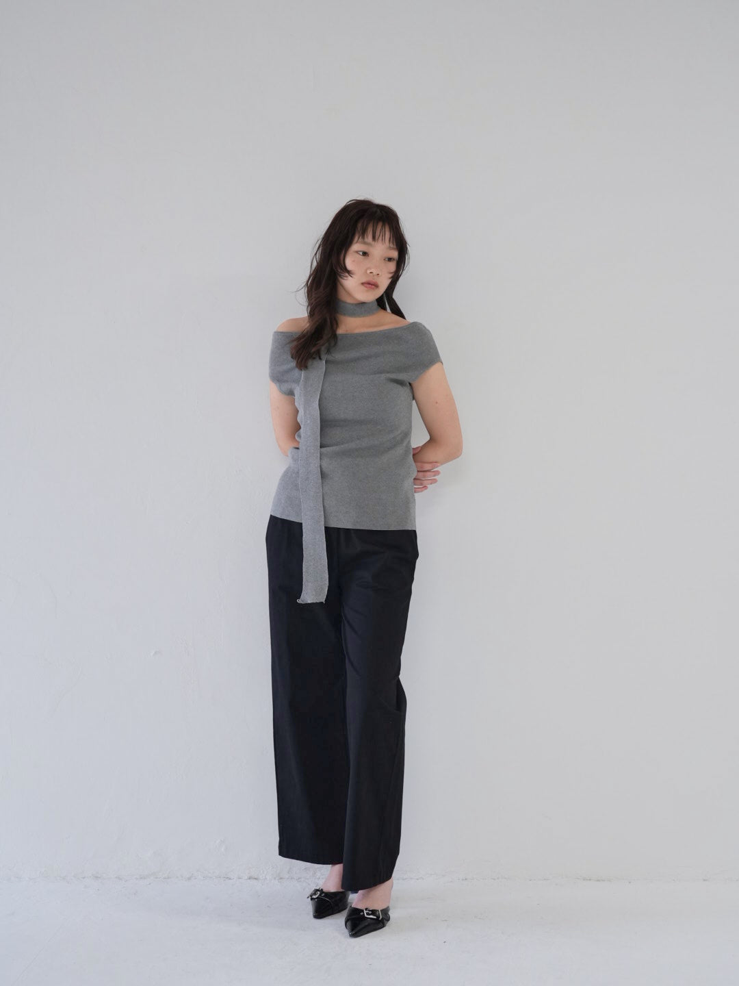 boat neck tie tops