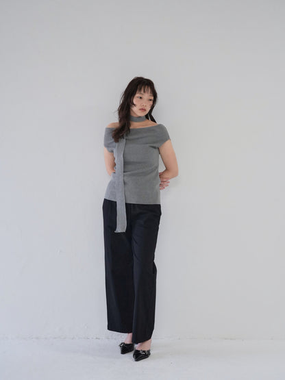 boat neck tie tops