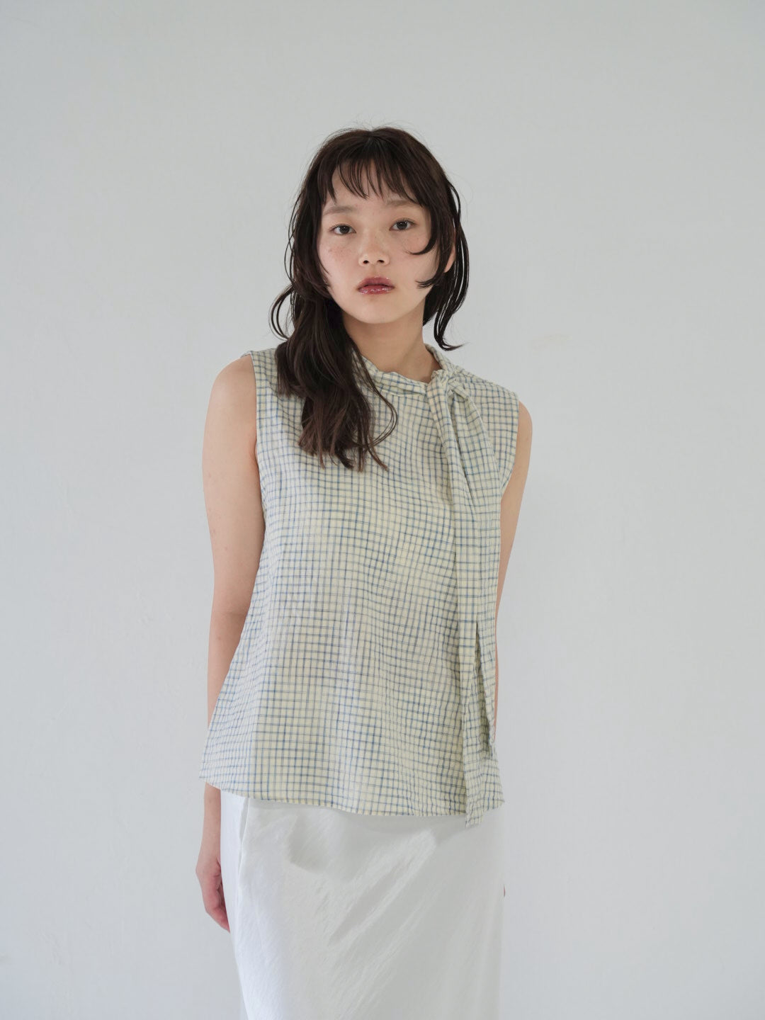 plaid sleeveless