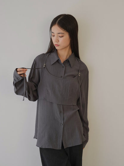 sheer bustier shirt
