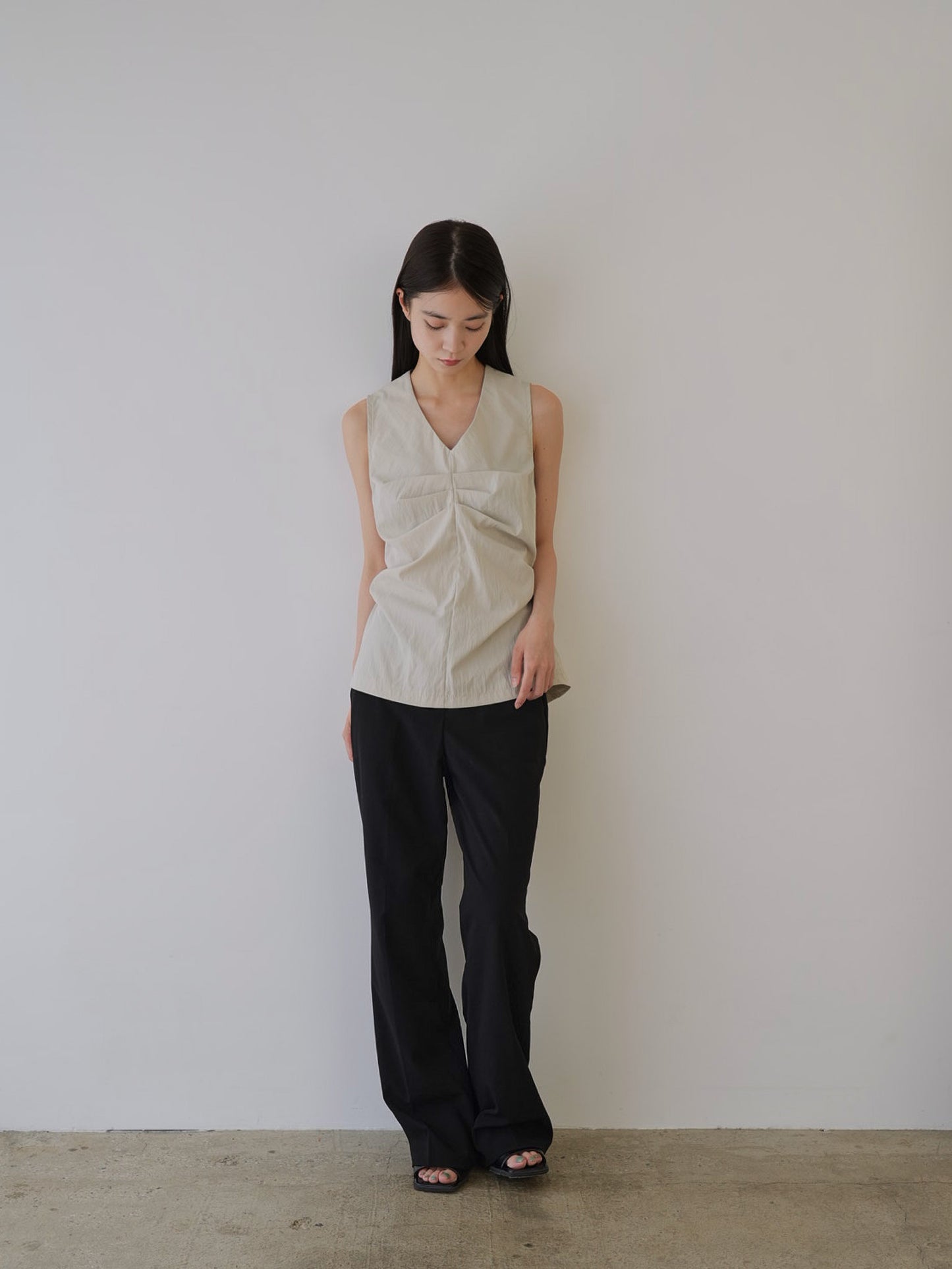 shirring sleeveless