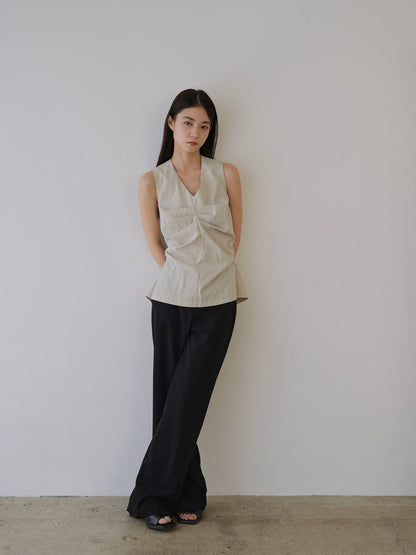 shirring sleeveless