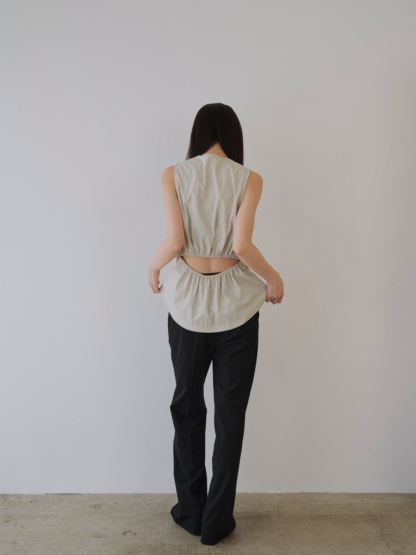 shirring sleeveless