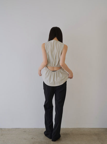 shirring sleeveless