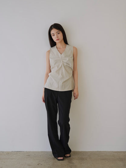 shirring sleeveless