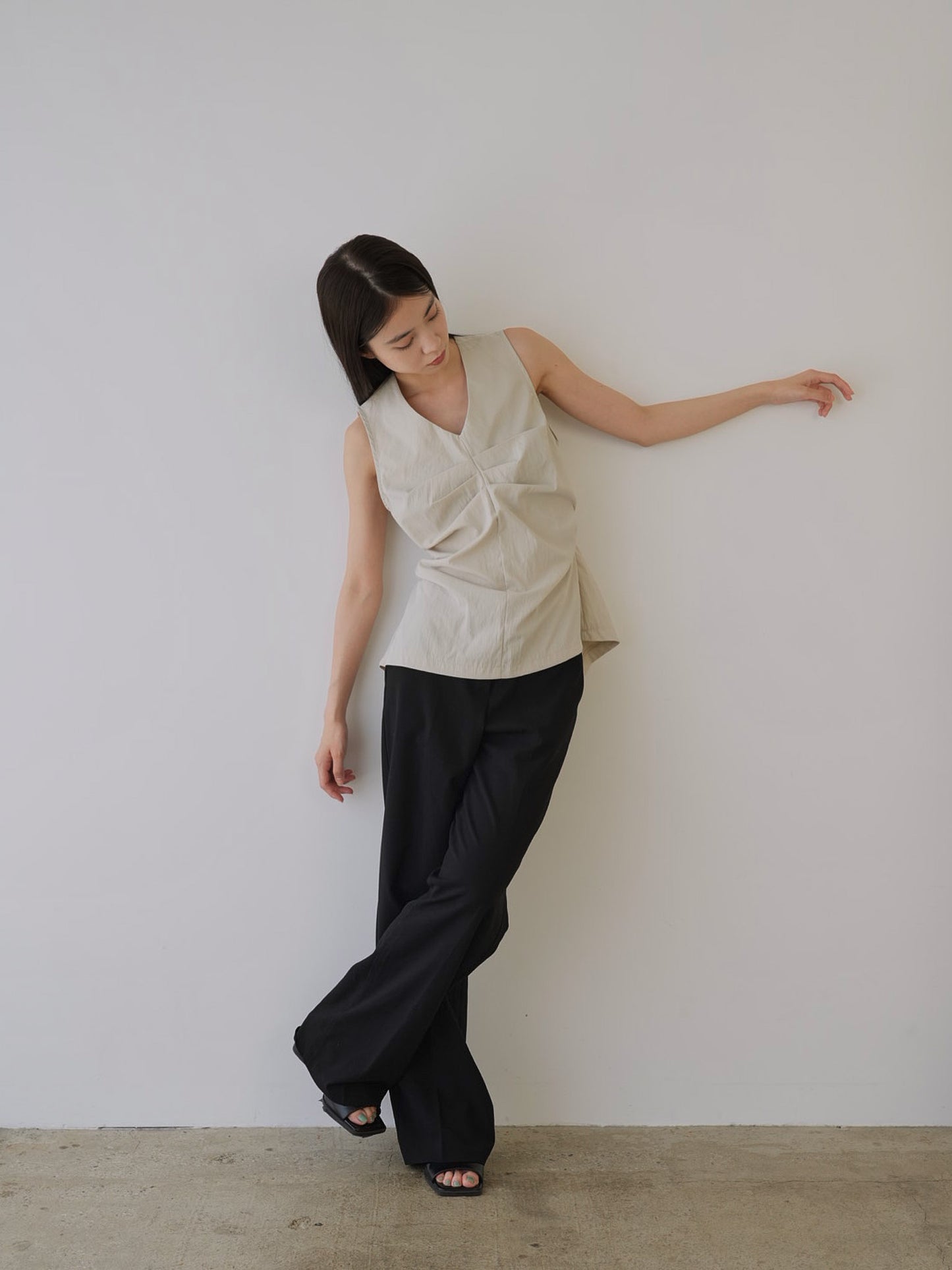 shirring sleeveless
