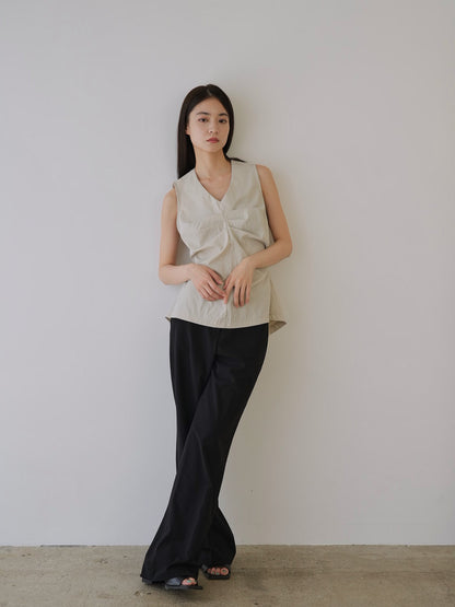 shirring sleeveless
