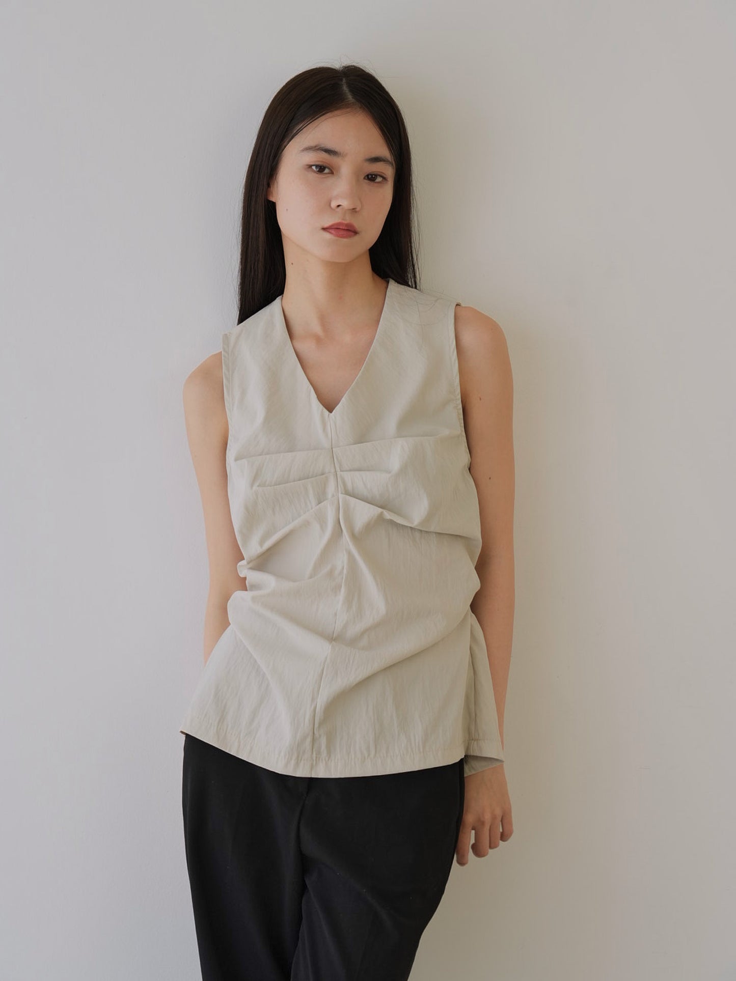 shirring sleeveless