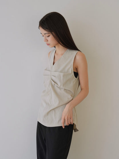 shirring sleeveless