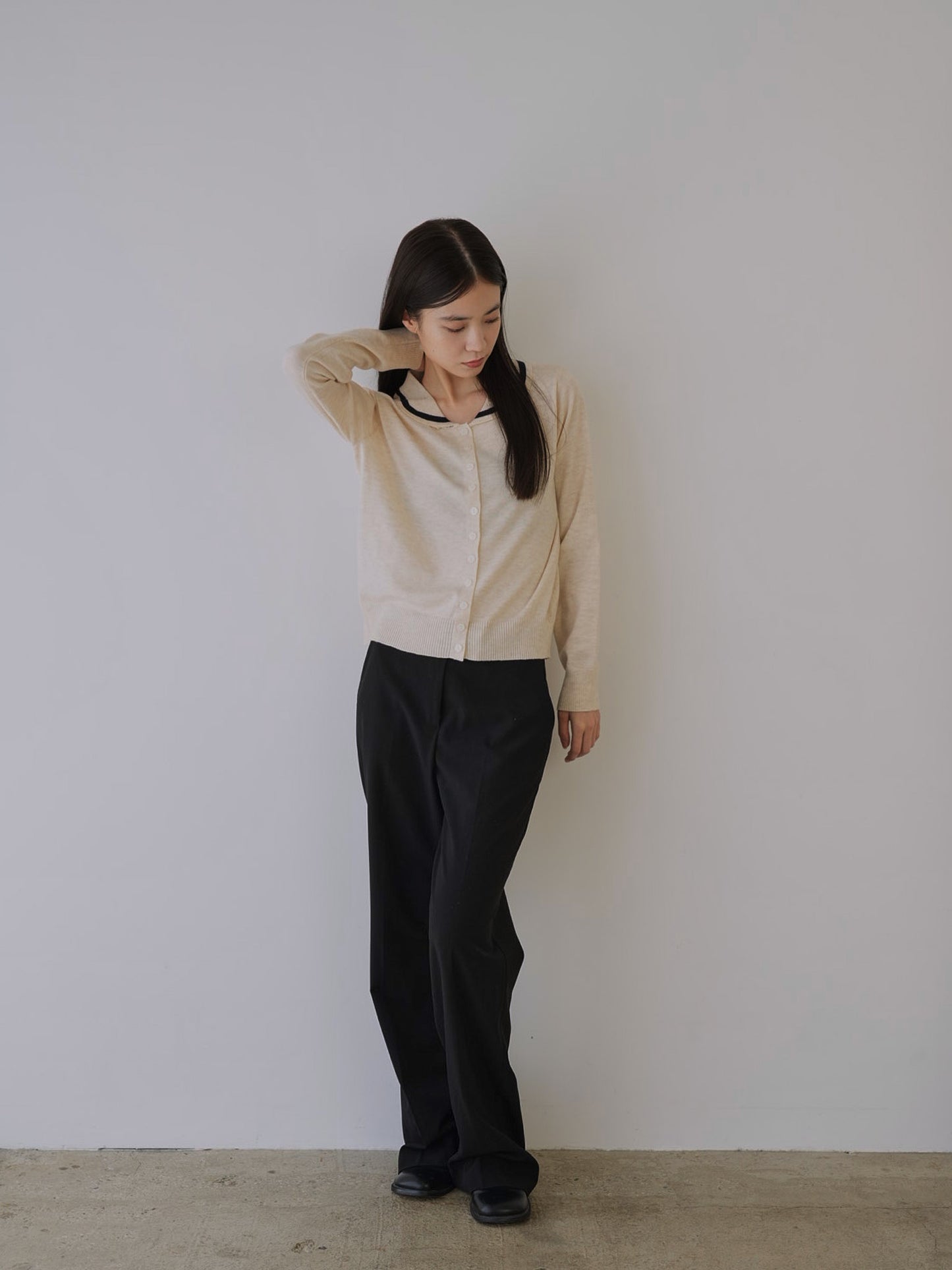 collar knit cardigan