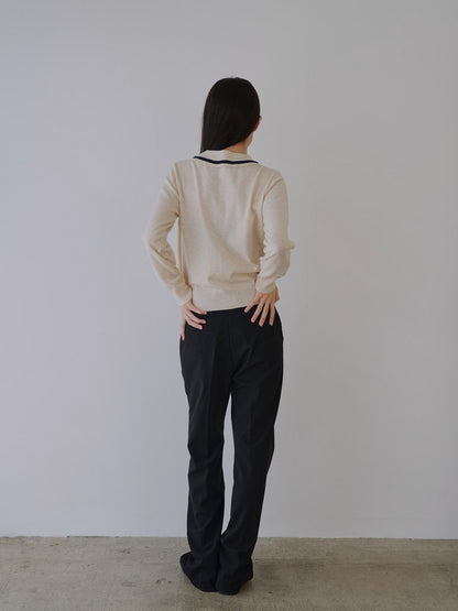 collar knit cardigan