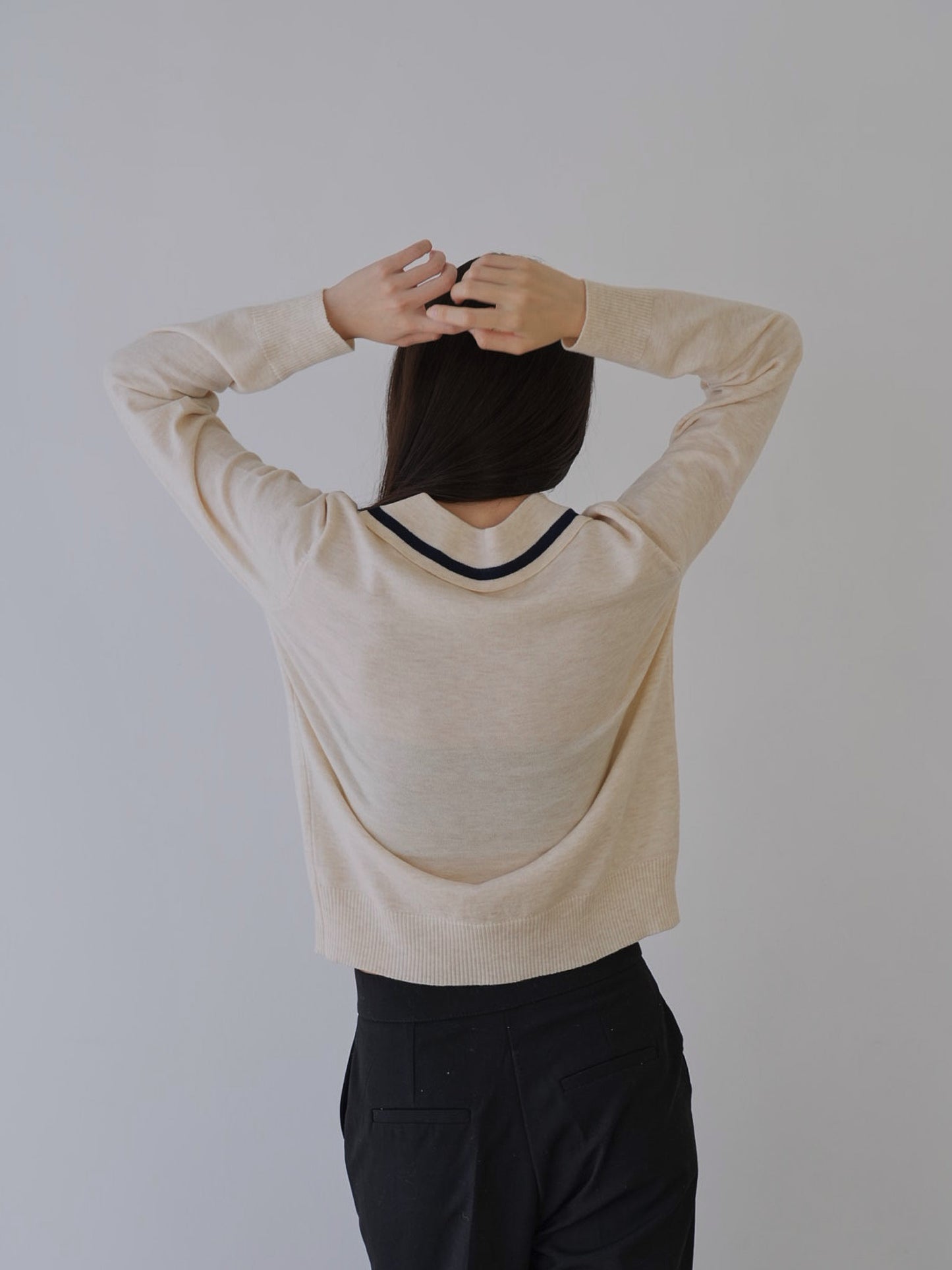 collar knit cardigan