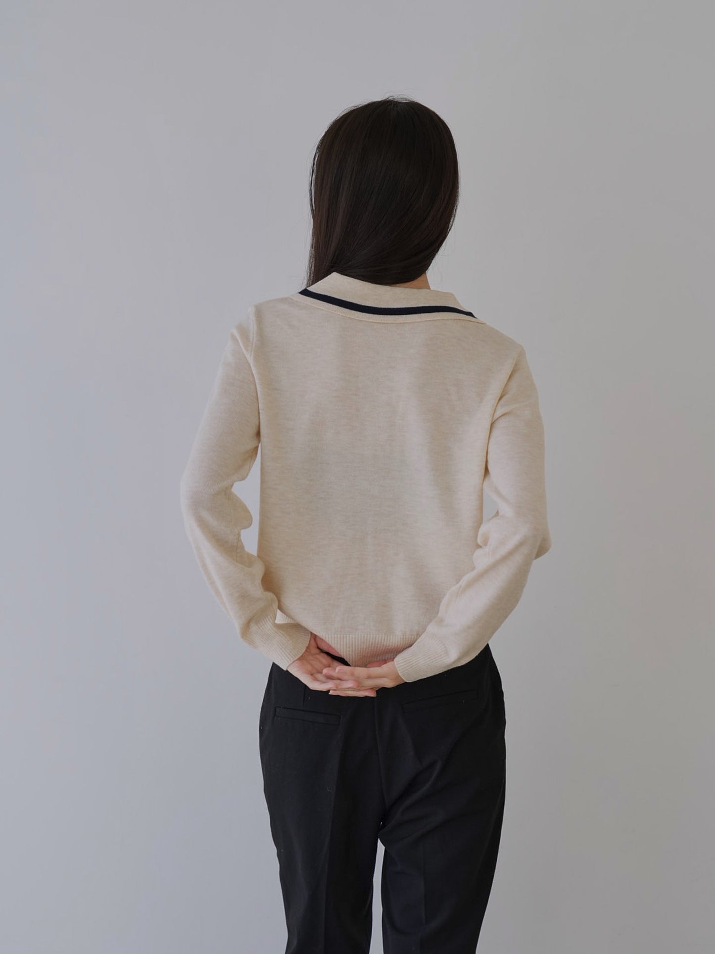 collar knit cardigan