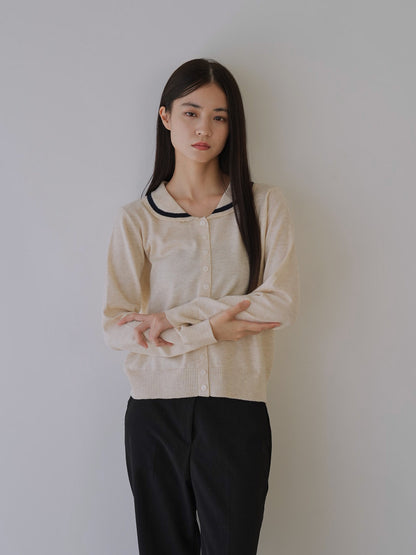 collar knit cardigan