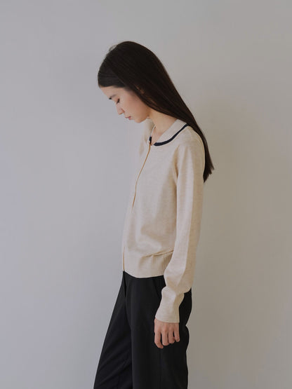 collar knit cardigan